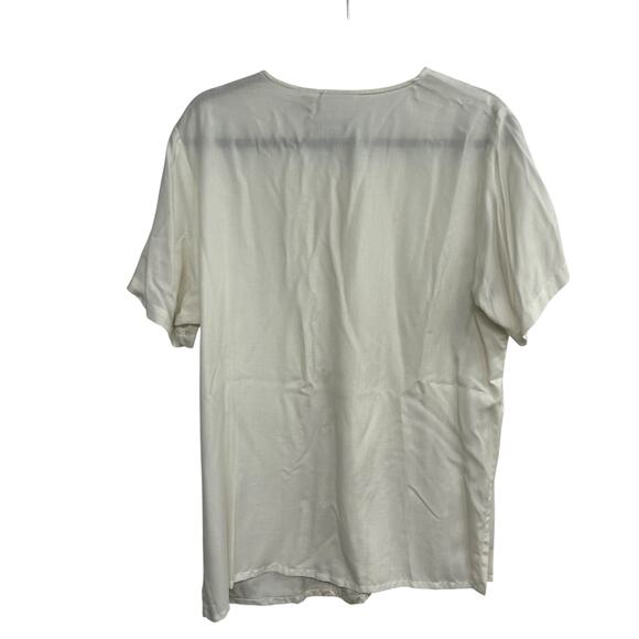 Fashion Bug Cream Embroidered Rayon Blouse 14/16 Vintage Light Academia - Picture 3 of 6